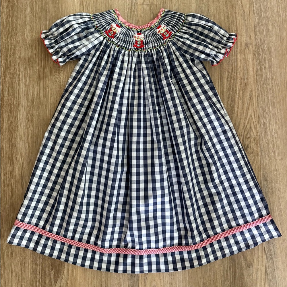 Shrimp & Grits Kids Smocked Bubblegum Machine Dress-size 3T